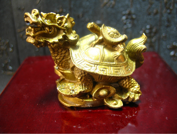 Tortue Dragon Feng Shui Bronze Symbole de Protection, Richesse, Longévité..