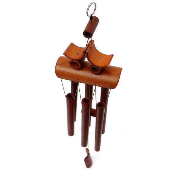 Carillon éolien Feng Shui  6 tubes Bambou - 60 cms