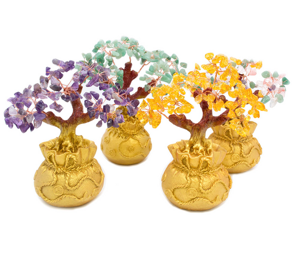 Arbre de Vie Feng Shui Cristaux naturels 4 couleurs-Sérénité-Longévité-Eternitré