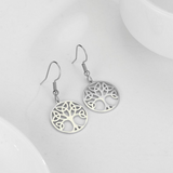 Boucles d'oreilles Arbre de Vie en acier inoxydable 316L