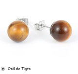 Boucles d'oreilles "clous" Pierres Naturelles & acier inoxydable 316L