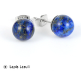 Boucles d'oreilles "clous" Pierres Naturelles & acier inoxydable 316L