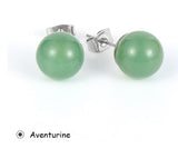 Boucles d'oreilles "clous" Pierres Naturelles & acier inoxydable 316L