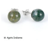Boucles d'oreilles "clous" Pierres Naturelles & acier inoxydable 316L