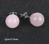 Boucles d'oreilles "clous" Pierres Naturelles & acier inoxydable 316L