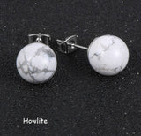 Boucles d'oreilles "clous" Pierres Naturelles & acier inoxydable 316L