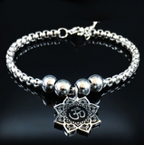 Bracelet réglable Fleur de vie/Lotus/Om.. en Acier Inoxydable 316L