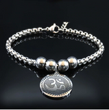Bracelet réglable Fleur de vie/Lotus/Om.. en Acier Inoxydable 316L