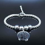 Bracelet réglable Fleur de vie/Lotus/Om.. en Acier Inoxydable 316L