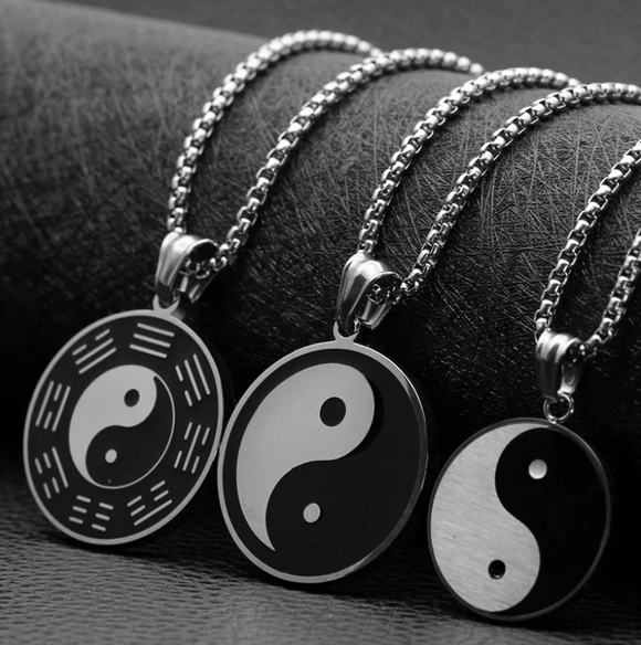 Collier pendentif Yin Yang Acier inoxydable