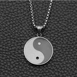Collier pendentif Yin Yang Acier inoxydable