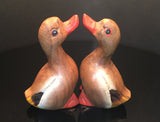 Couple de canards Mandarins Feng Shui en Bois de Suar.