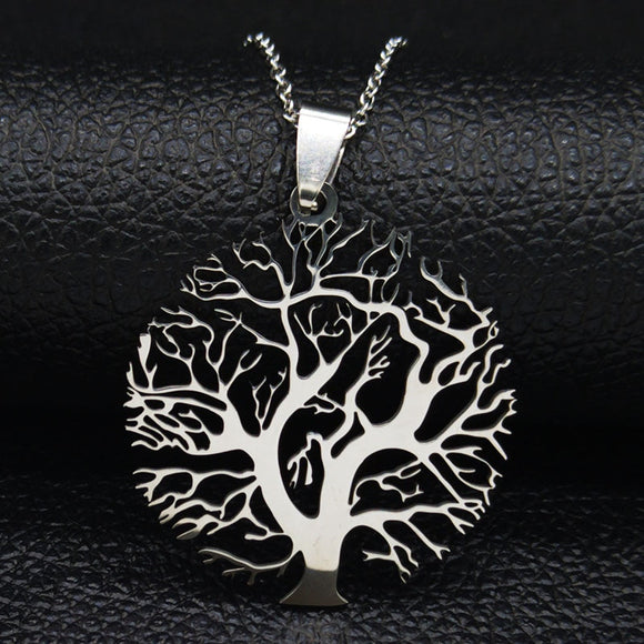 collier arbre de vie en acier inoxydable, 316L