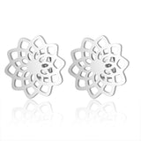 Boucles d'oreilles "clous" Om / Lotus en acier inoxydable 316L