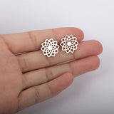 Boucles d'oreilles "clous" Om / Lotus en acier inoxydable 316L