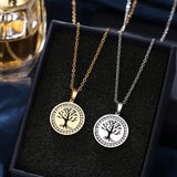 collier pendentif arbre de vie en acier inoxydable, 316L