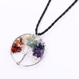 Collier Pendentif Arbre de Vie Pierres Naturelles