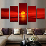 Tableau Soleil Feng shui dominante Rouge