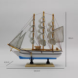Bateau à Voile - Maquette en bois artisanale.