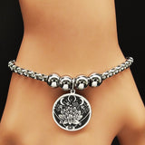 Bracelet réglable Fleur de vie/Lotus/Om.. en Acier Inoxydable 316L