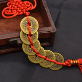 Pendentif 6 Pièces Chinoises-Protection-Richesse-Justice-Affaires-Famille...