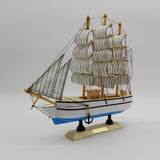 Bateau à Voile - Maquette en bois artisanale.
