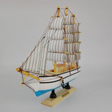 Bateau à Voile - Maquette en bois artisanale.