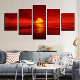Tableau Soleil Feng shui dominante Rouge