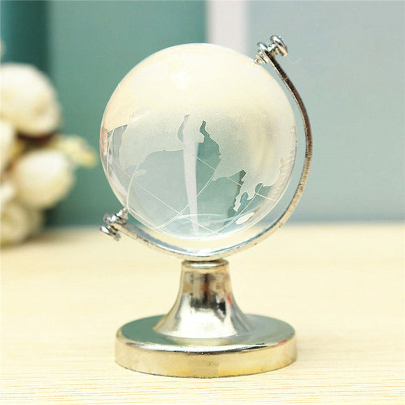 Globe Terrestre en Cristal sur son socle-Symbole de Voyage