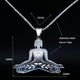 Collier pendentif Boudha en acier inoxydable 316L