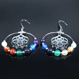 Boucles d'oreilles 7 Chakras en acier inoxydable 316L