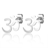 Boucles d'oreilles "clous" Om / Lotus en acier inoxydable 316L