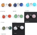 Boucles d'oreilles "clous" Pierres Naturelles & acier inoxydable 316L